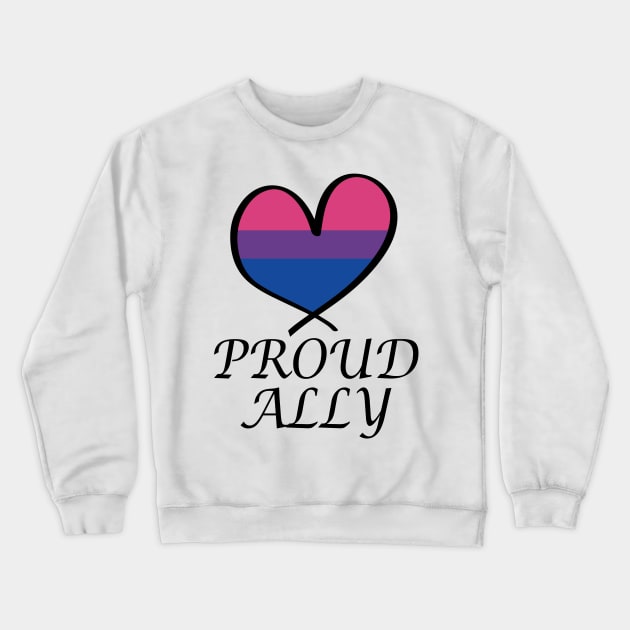 Proud Ally LGBT Gay Pride Month Bisexual Flag Crewneck Sweatshirt by artbypond